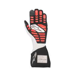 Les gants de course Alpinestars Tech-1 ZX V2 blancs (FIA)