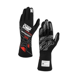 OMP Gants FIA SPORT MY24 noir-rouge