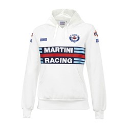 Sweat à capuche pour femme Sparco Martini Racing blanc