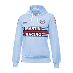 Sweat à capuche pour femme Sparco Martini Racing bleu ciel