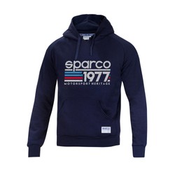 Sweat homme capuche Sparco 1977 bleu foncé