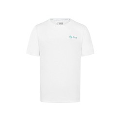 T-shirt blanc avec petit logo Mercedes AMG F1 2024 pour hommes