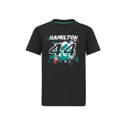 T-shirt enfant Lewis 44 noir Mercedes AMG F1 