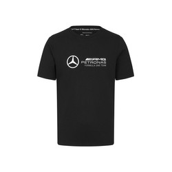 T-shirt noir avec grand logo pour hommes, Mercedes AMG F1 2024