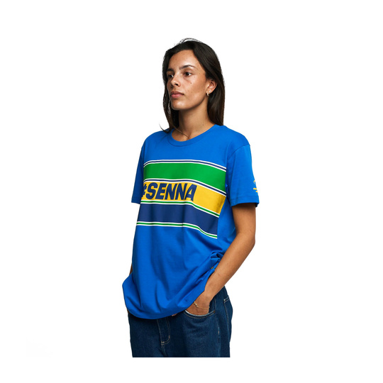T-shirt homme Hashtag Ayrton Senna F1 2025 bleu