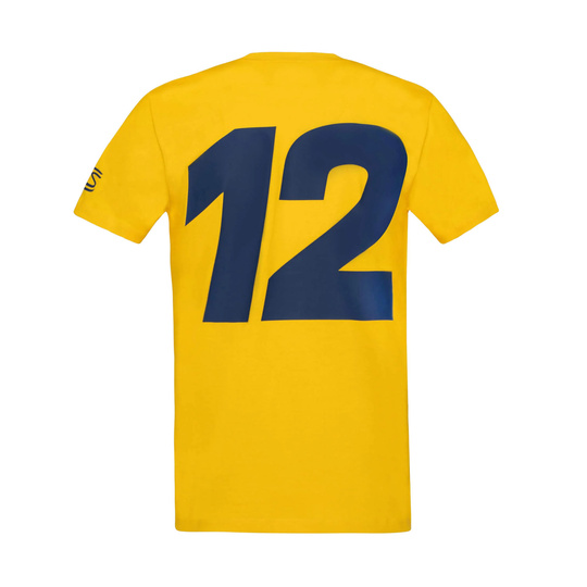 T-shirt homme Hashtag Ayrton Senna F1 2025 jaune