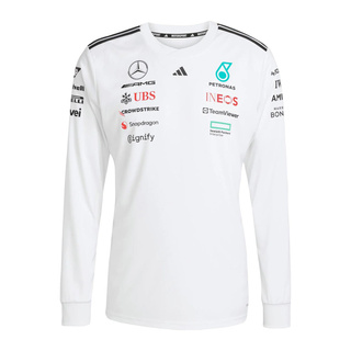 T-shirt à manches longues homme Team Mercedes AMG F1 2025 blanc