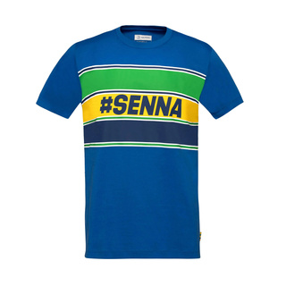T-shirt homme Hashtag Ayrton Senna F1 2025 bleu