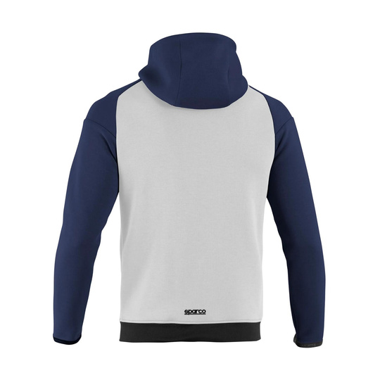 Sweat-shirt à capuche homme Sparco Full Zip MY25 blanc-bleu marine