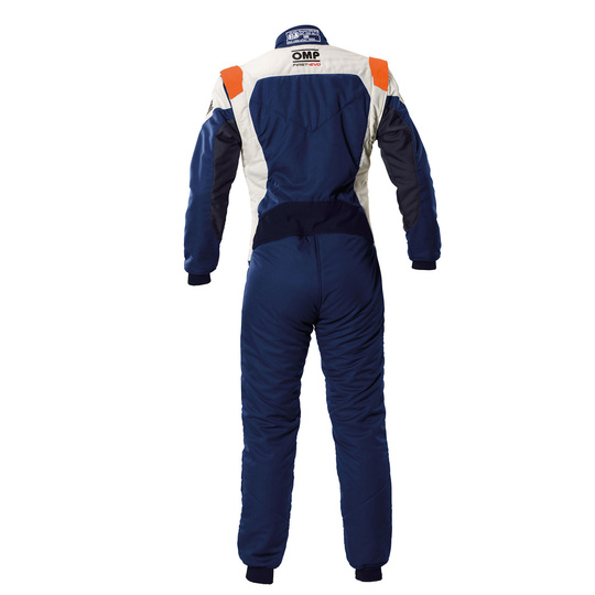 Combinaison FIA OMP FIRST EVO MY25 bleu marine-orange 