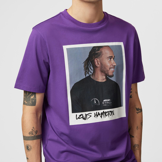 T-shirt homme Lewis Hamilton Portrait Purple Mercedes AMG F1 