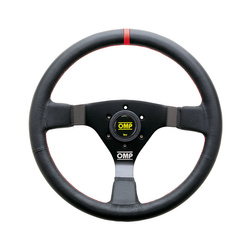 Volant OMP WRC couverture rouge cuir