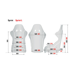 Fauteuil Sparco SPRINT L MY19 rouge (approbation FIA)