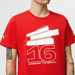 T-shirt homme Leclerc Driver Red Ferrari F1 