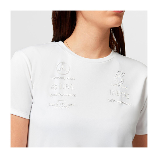 T-shirt femme Stealth Team Mercedes AMG F1 blanc
