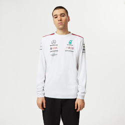 T-shirt Longsleeve homme blanc Team Mercedes AMG F1 