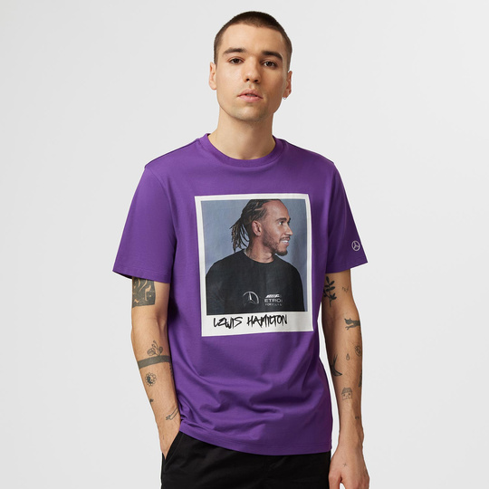 T-shirt homme Lewis Hamilton Portrait Purple Mercedes AMG F1 