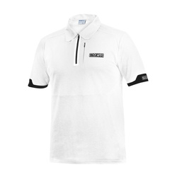 Polo homme Sparco Zip MY22 blanc