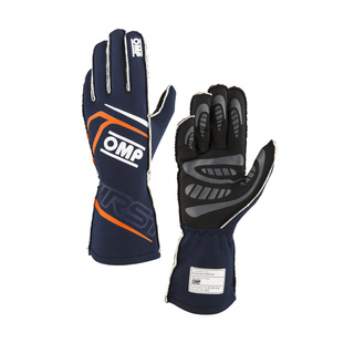 OMP Gants FIA FIRST MY24 bleu marine/orange