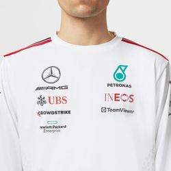 T-shirt Longsleeve homme blanc Team Mercedes AMG F1 