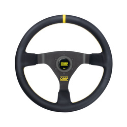 Volant OMP WRC jaune couvert d'un cuir