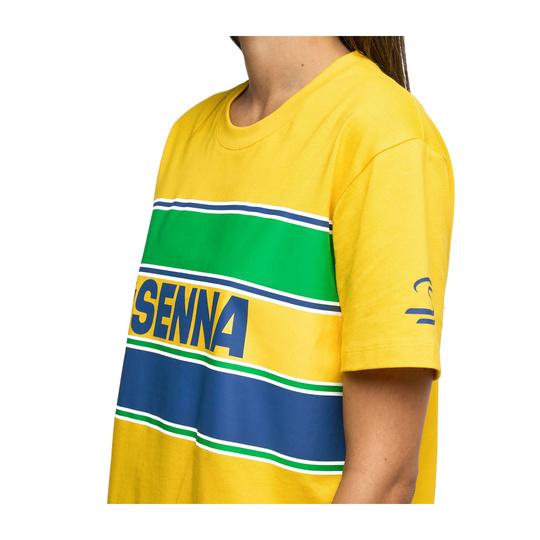 T-shirt homme Hashtag Ayrton Senna F1 2025 jaune
