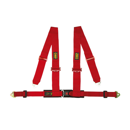 Ceintures de sécurité OMP Racing à 4 - points ECE, DA508, rouges