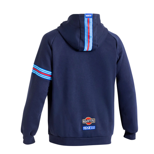 Sweat-shirt à capuche homme Sparco Full Zip Martini Racing MY25 bleu marine