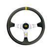 Volant OMP CORSICA SILVER-YELLOW cuir